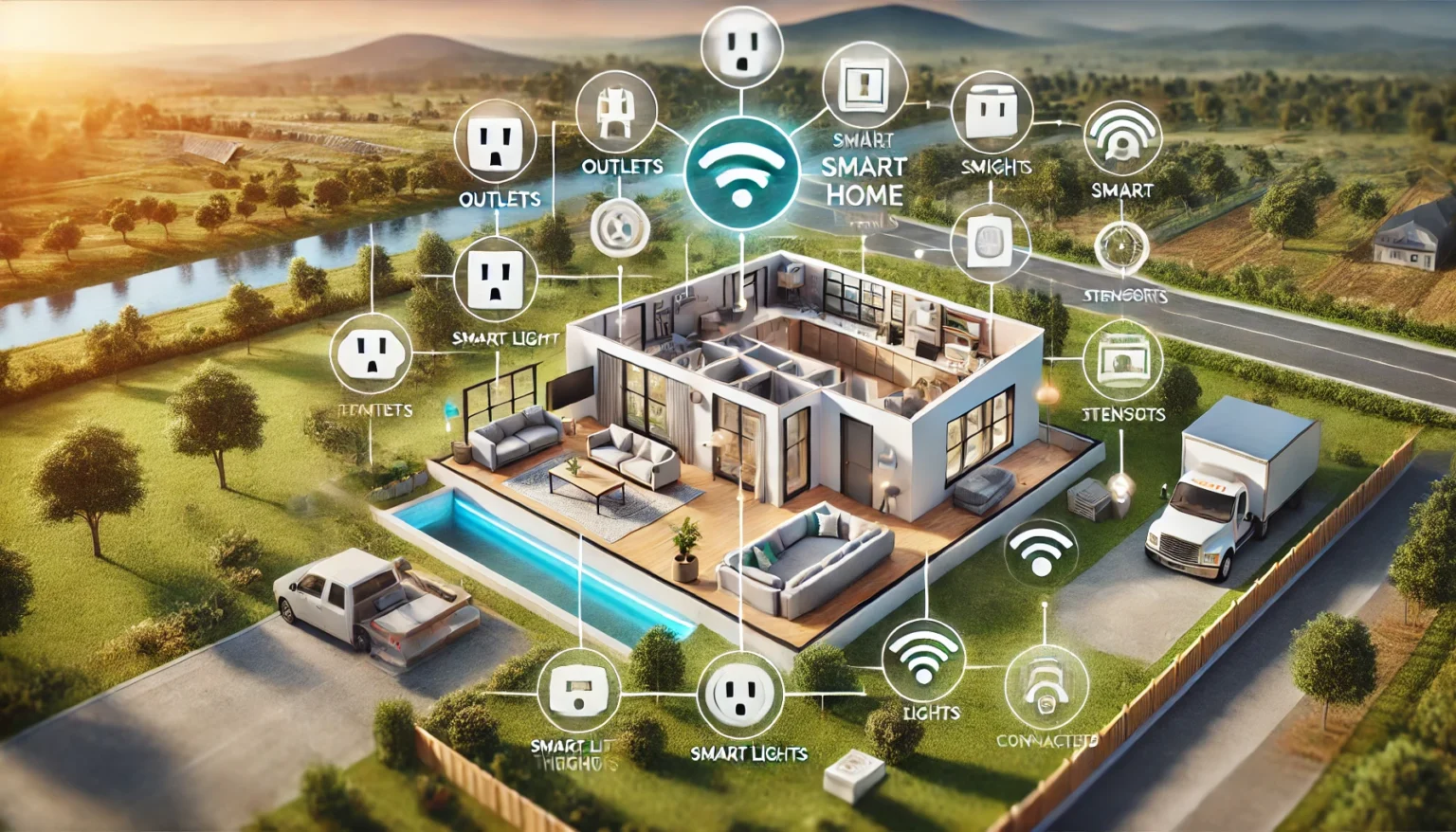 smart home floor plan symbols outlets smart lights etc