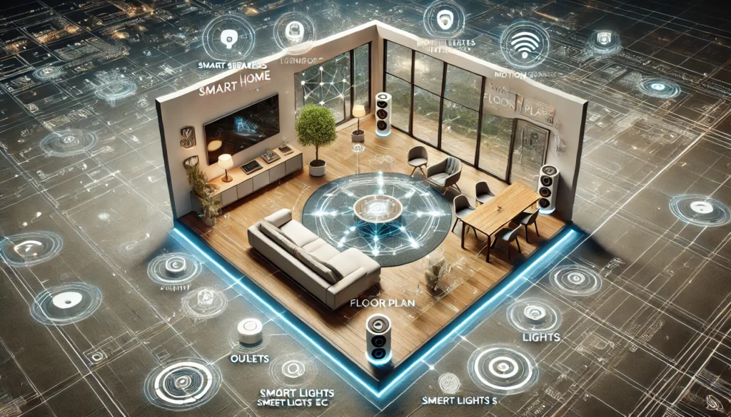 smart home floor plan symbols outlets smart lights etc